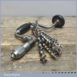 Vintage Marples and Sons Ratchet Brace Plus Set of 10 Wood Bits