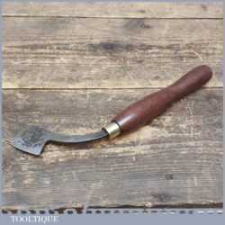 Unusual Vintage Leather Working Cutting Tool With Rosewood Handle