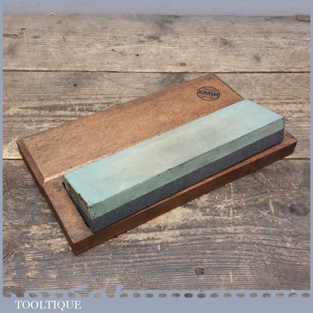 Good Double Sided India Oil Stone In Emir Box Good Condition Tooltique
