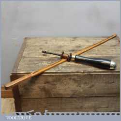 Scarce Antique Rosewood Piano Makers Bow Drill With Boxwood Bow