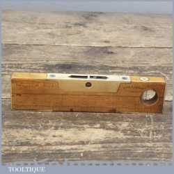 Vintage Rabone & Sons No: 1371 Boxwood Brass 6” Level - Pat No: 22017