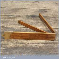 Vintage 2ft John Rabone and Sons Brass Folding Ruler No: 1243