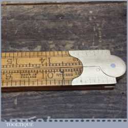 Vintage 2ft Rabone No: 2550 Boxwood Folding Ruler - Good Condition