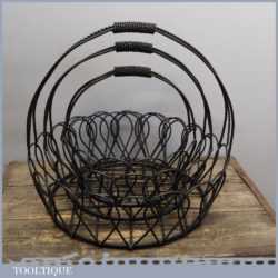 3 No: Vintage Gothic Wrought Iron Work Hanging Fruit Flower Baskets