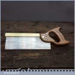 Vintage Spear And Jackson 10” Brass Back Tenon Saw 15 TPI - Sharpened