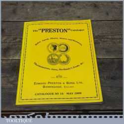 Edward Preston 1918 Reprint No: 18 Tool Catalogue - Good Condition
