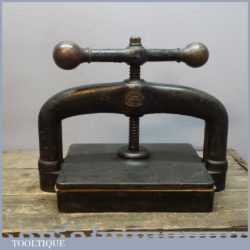 Antique Cast Iron Bookbinders Book Press Fletcher & Son Castleworks Norwich