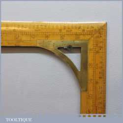 Scarce E Preston No.657 Boxwood Framing Square for E J Goose of Bristol