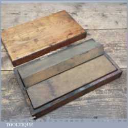 Vintage Boxed Pair Of 8” Oil Stones - 1 Medium India Plus Natural Washita Stone