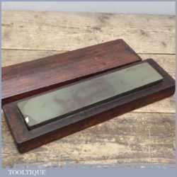 Antique 9” x 1 7/8” Natural Charnley Forest Honing Oil / Whetstone In Mahogany Box