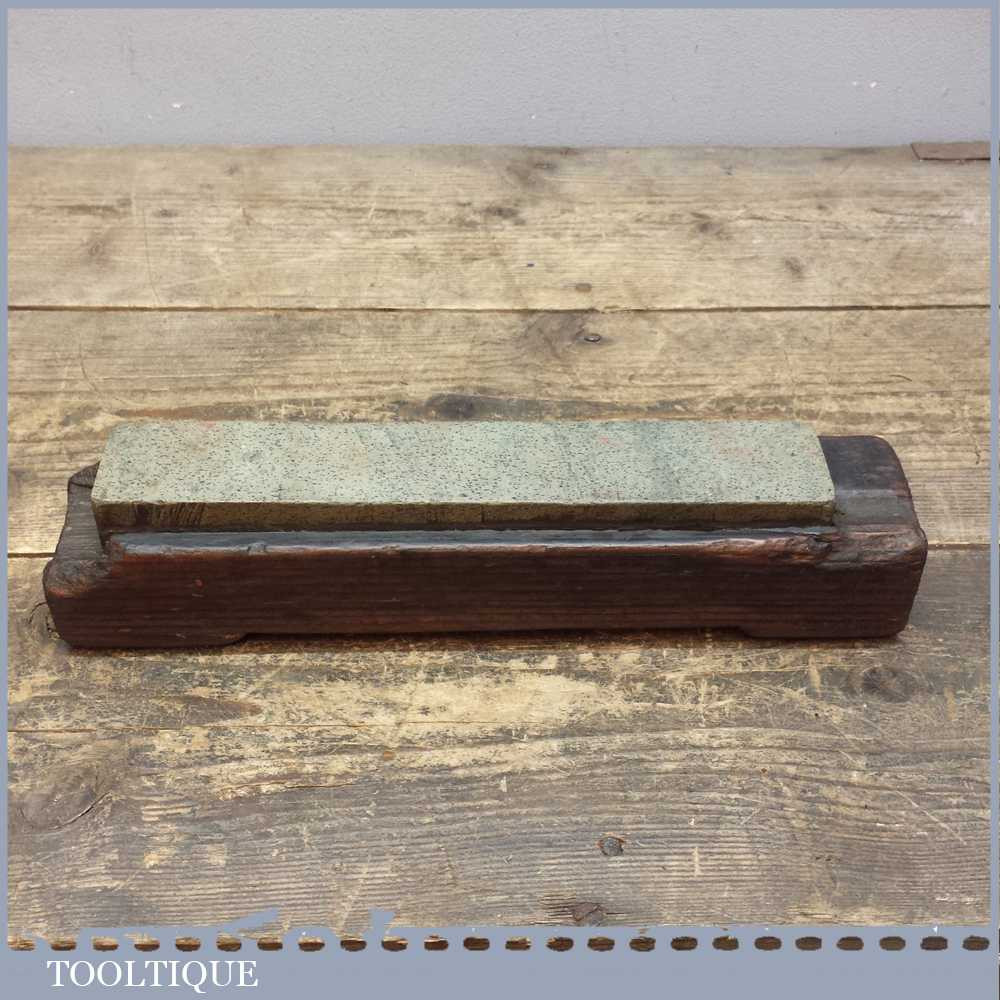 Vintage 9” x 1 3/16” Tam ‘O’ Shanter Scotch Honing Stone Set In Base