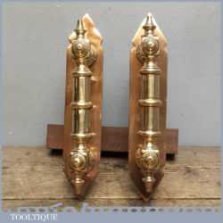 Beautiful Pair Reclaimed Antique Georgian Door Pull Handles With Finger Plates