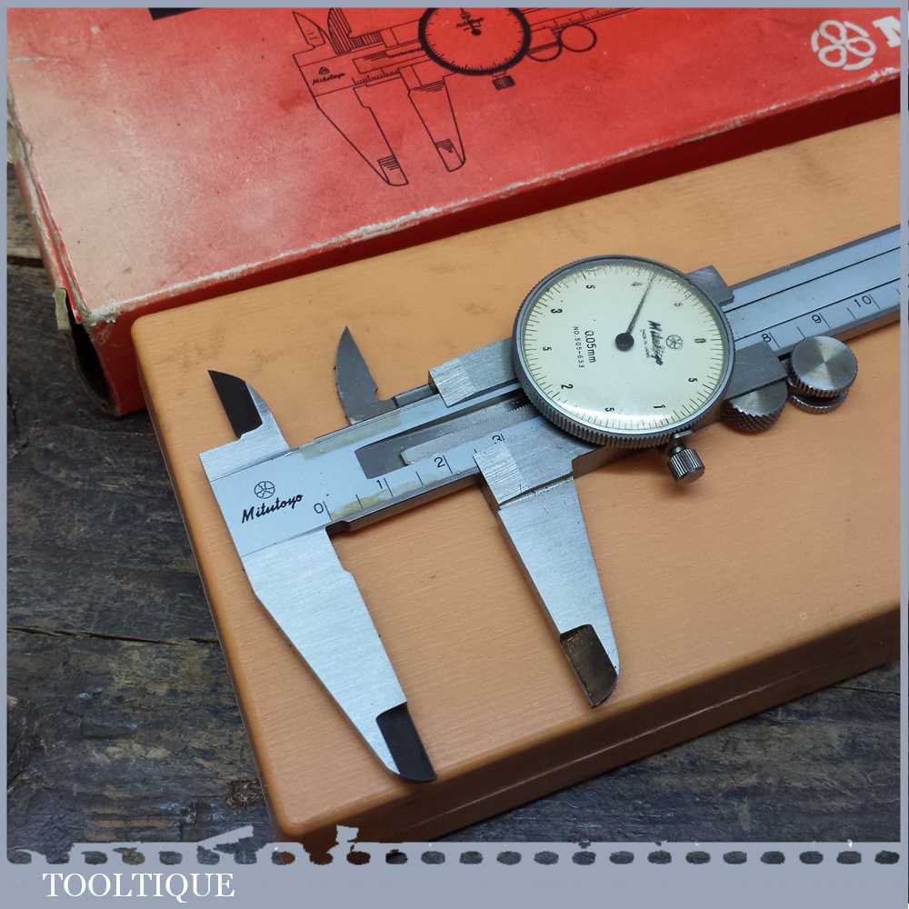 Mitutoyo Dial Vernier Caliper 150mm 6” Inch Metric Original Case And