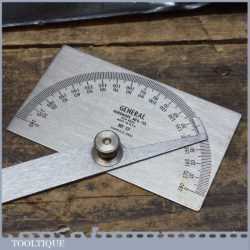 Vintage General Hardware No 17 Adjustable Tool Stainless Steel Protractor