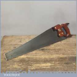 Vintage 20 Inch Disston Philadelphia D8 Panel Cross Cut Handsaw