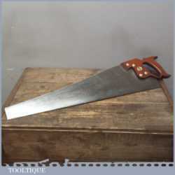 Vintage 26 inch Disston Philadelphia D8 Panel Cross Cut Handsaw - 8 TPI