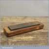 Vintage Washita Sharpening Or Honing Oil Stone In Pine Base