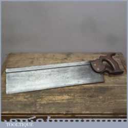 Rare Antique Fred Harris Of Sheffield 18” Steel Back Bench Saw - 10 TPI