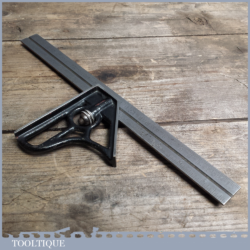 Vintage Cast Steel Adjustable Combination Set Square