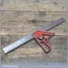 Vintage British Cast Steel Adjustable Combination Square - Good Condition