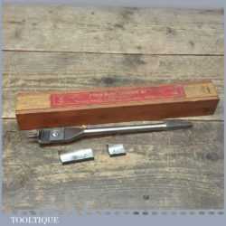 Vintage William Ridgeway Expansive Brace Bit With Two Cutters - Original Box