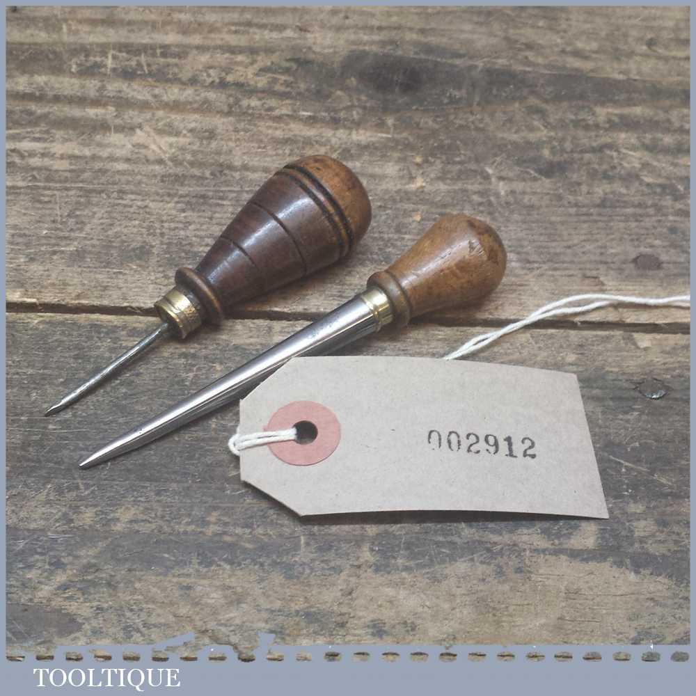 Two Pretty Little Vintage Leather Working Awls In Good Condition