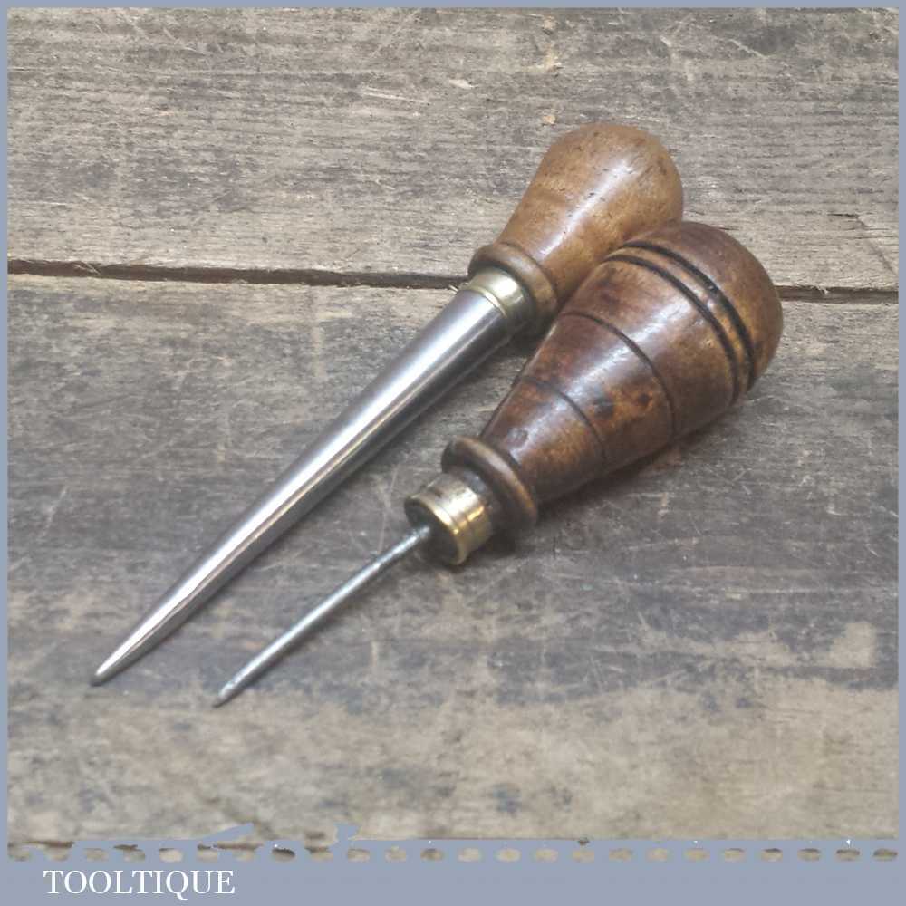 Two Pretty Little Vintage Leather Working Awls In Good Condition