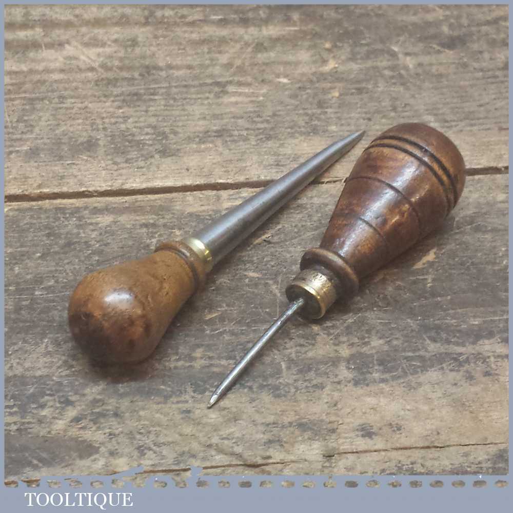 Two Pretty Little Vintage Leather Working Awls In Good Condition