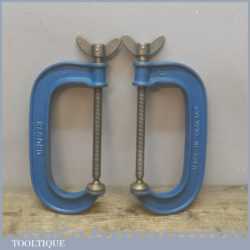 Vintage Pair of Record 6” Inch Heavy Duty G Cramps - Good Condition