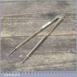 Lovely Shaped Pair Of Vintage 8” Inch Brass Dividers With Steel Pins