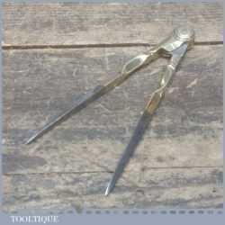 Lovely Shaped Pair Of Vintage 4” Inch Brass Dividers With Steel Tips