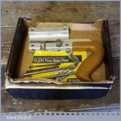 T3513 - Vintage Stanley 13 – 030 plough plane with 3 cutters in good used condition, complete with box.