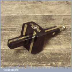 Vintage Rosewood Brass Mortice Gauge With Good Pins - Good Condition