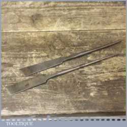 Vintage Pair Of Quality Leather Working Scribing Cutting Tools - Good Condition