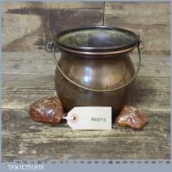 Antique 5” Wide Cauldron Style Copper Glue Pot - Good Condition