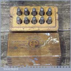 Vintage Priority Number Marking Punches Complete In Original Wooden Box
