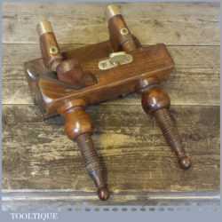 Antique Beech Wood Brass Screw Threaded Plough Plane In Good Condition