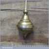 Vintage Large 4 ½” Long Brass Plumb Bob With Steel Tip - Good Condition