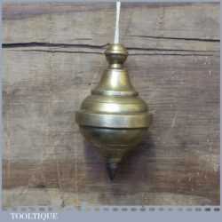 Vintage Large 4 ½” Long Brass Plumb Bob With Steel Tip - Good Condition