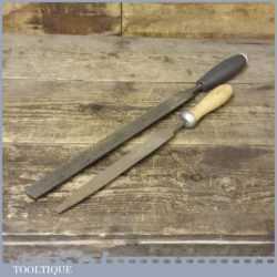 Pair Woodworking Rasp Files With Flat And Convex Sides - Good Sharp Condition