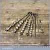 Variety of 8 No: Woodworking Brace Bits In Good Clean Condition
