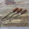 Variety of 3 No: vintage Marples wood carving chisels in good used condition.