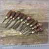 Variety of 10 No: vintage wood carving palm chisels