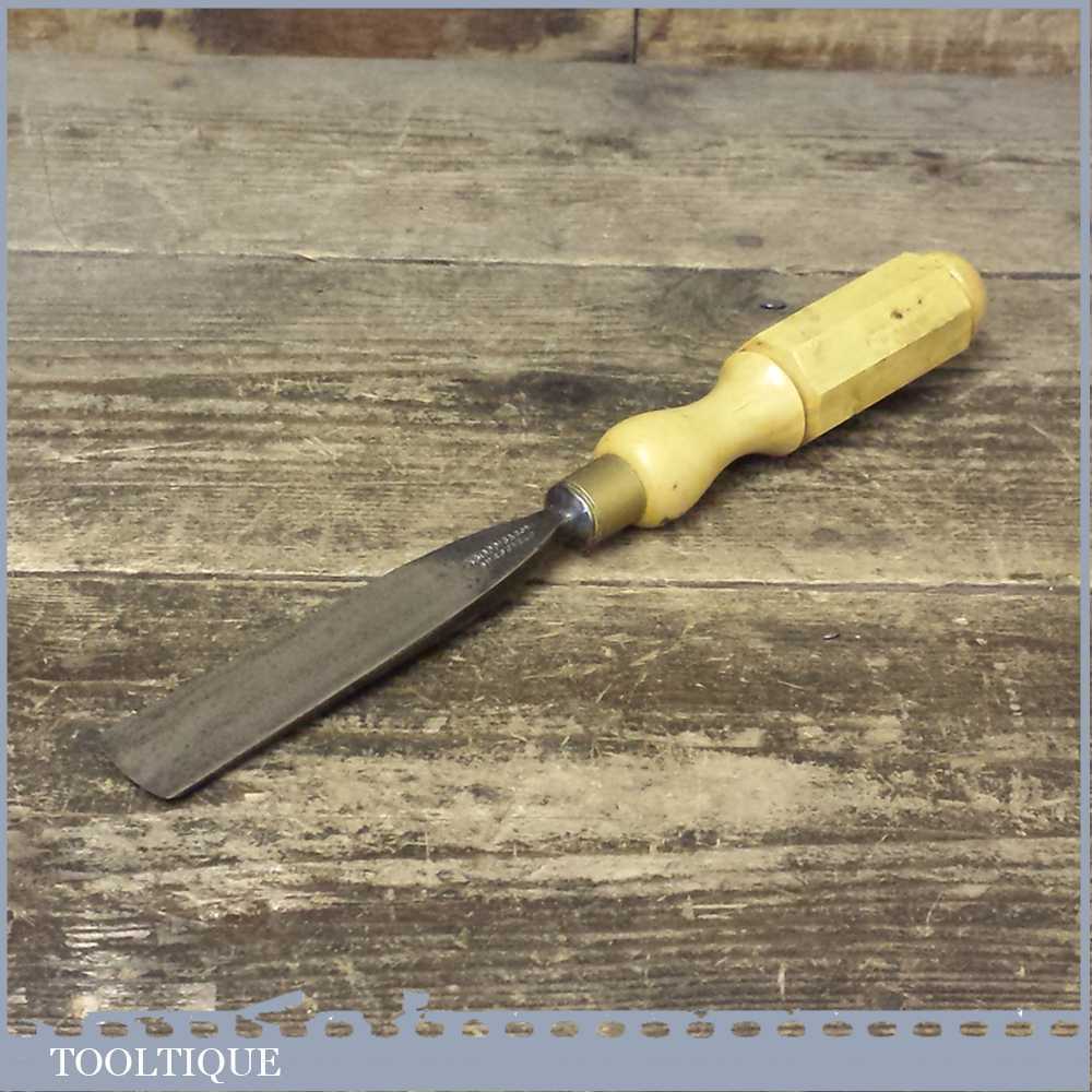 Vintage J B Addis 7/8” Wide Straight Wood Carving Gouge Chisel Tooltique