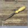 Vintage J B Addis 7/8” Wide Straight Wood Carving Gouge Chisel