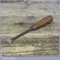 Vintage forged Cast Steel ¾” Fish Tail Carving Chisel Stamped C H - Sharpened & Honed