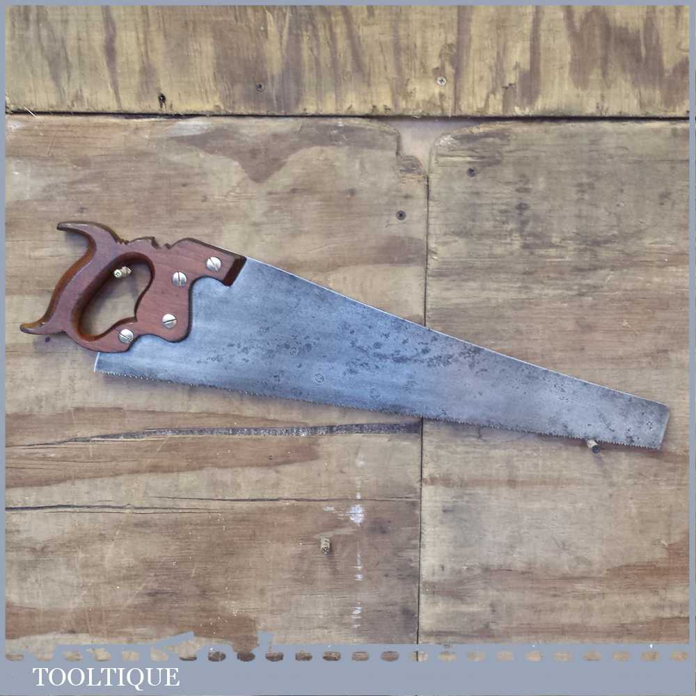 Vintage 20 ½” Long E C Atkins Cross Cut Hand Saw 10 TPI Sharpened