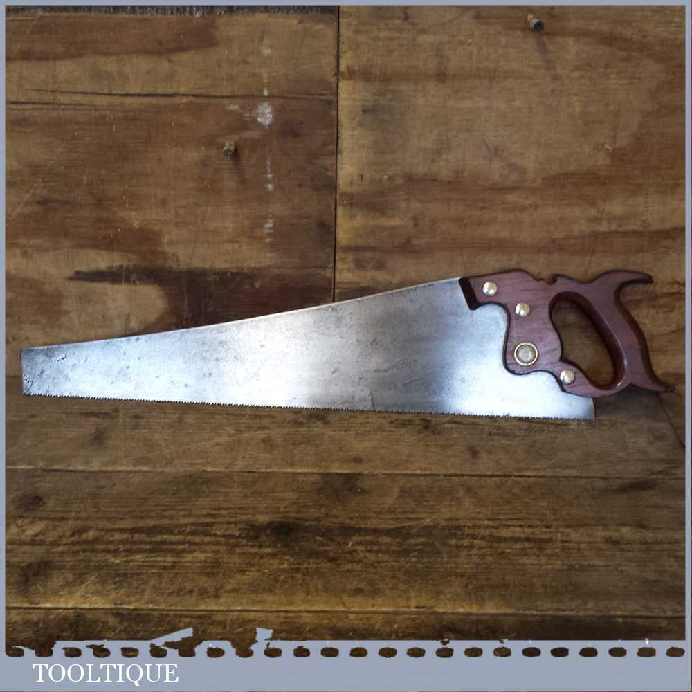 Vintage 20 ½” Long E C Atkins Cross Cut Hand Saw 10 TPI Sharpened