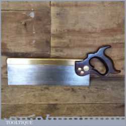Vintage Superior Warranted 12” Brass Back Saw With 12 TPI - Sharpened Ready To Use