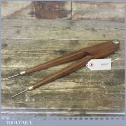 Large Vintage Pair Of Mahogany Dividers With Steel Pins Approx 15” Long